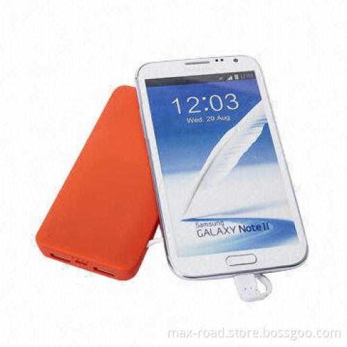 Slim Power Bank, 5000mAh, with Built-in USB/Minimum USB Cable Charger for Smartphone and Tablet